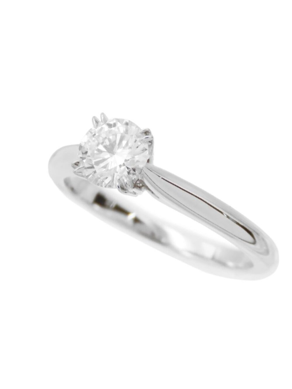 Harry Winston Round Cut Solitaire Ring Platinum Diamond D